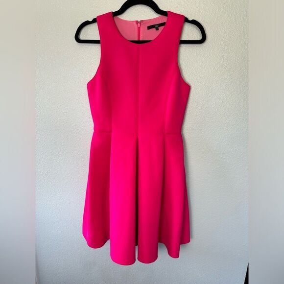 Tibi Sleeveless Fit & Flare Scuba Neoprene Dress  Pink Size 2 - Picture 4 of 13